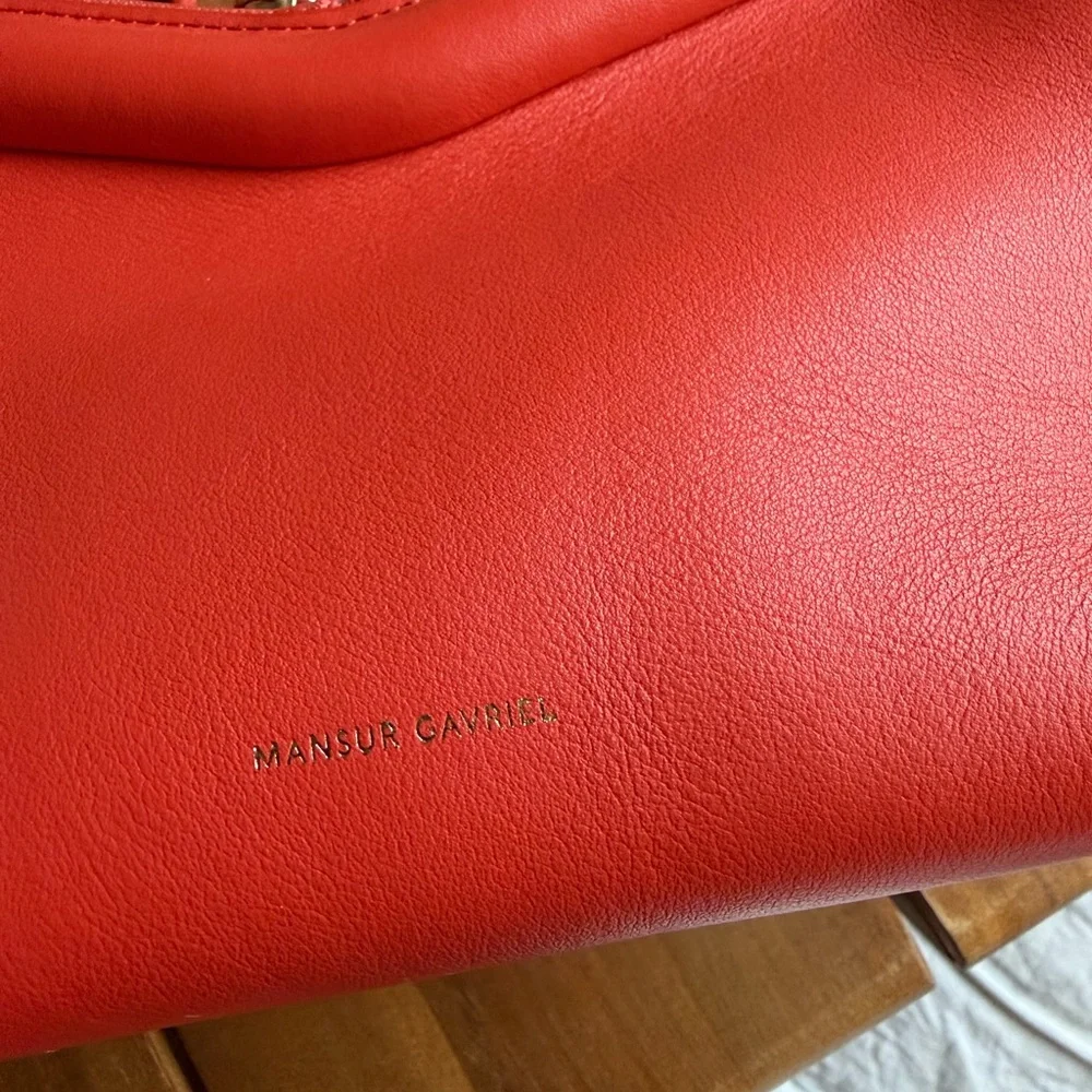 Mansur Gavriel Mini M Frame Leather Crossbody Bag Papaya EUC - Picture 2 of 8